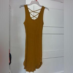 Brown open back mini dress